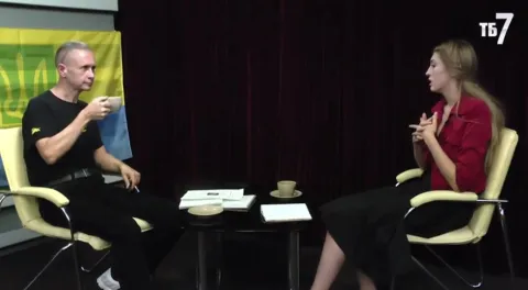 Ігор Каганець і Катерина Чередніченко на ТБ-7 обговорюють фільм "Хвиля" (2008)