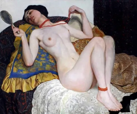 Художник Wilhelm Gallhof. «The Coral Necklace». 1917.