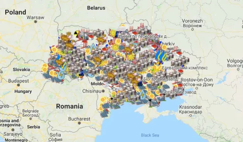 Карта підприємств України, що були відкриті з початку 2015 року