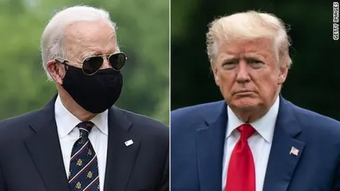Банден і Трамп. Демократи носять маски як партійний ідентифікатор