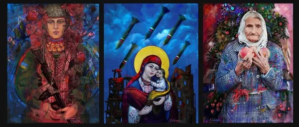 Катерина Ткаченко "Війна в її очах. Весна. Літо. Осінь" (триптих)