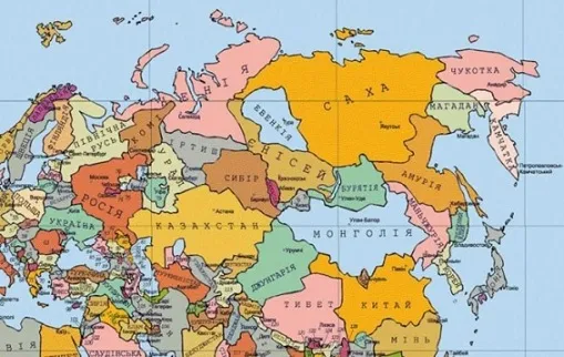 Варіант розпаду РФ за книгою Етнополітична карта світу 21 століття (українські аналітики П. Жук, Н. Мазур, Р. Соломонюк, Р. Турчак).